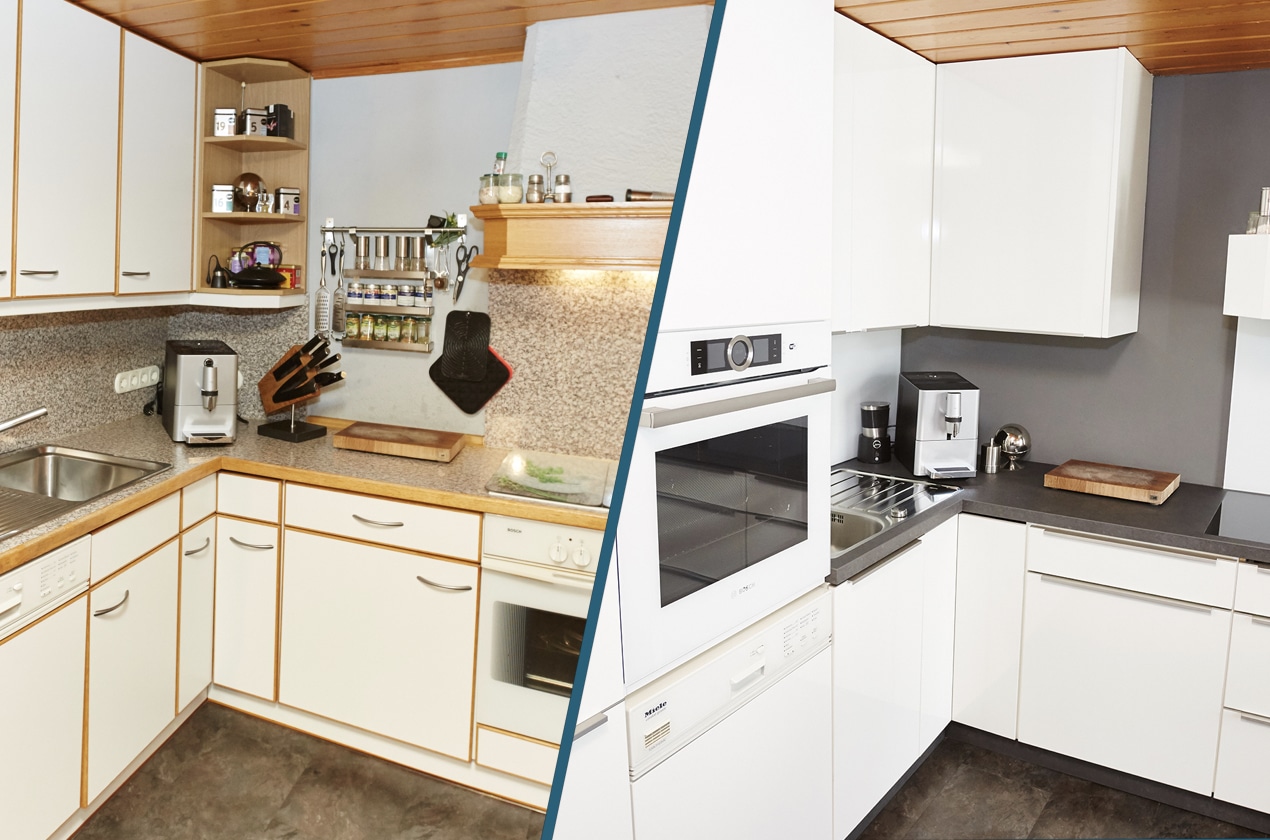 Küchenmodernisierung vorher-nachher